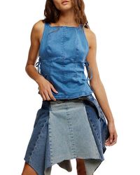 Free People - Not My Fault Denim Corset Tank - Lyst