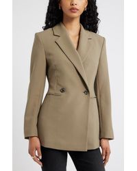 Open Edit - Icon Twill Double Breasted Blazer - Lyst