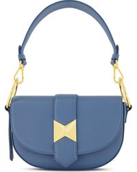 Mac Duggal - Plated Hardware Grain Leather Saddle Bag - Lyst