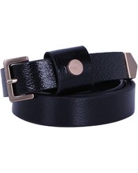 AllSaints - Logo Stud Leather Belt - Lyst