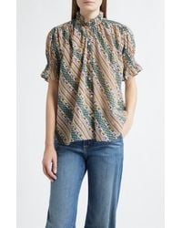 MILLE - Marnie Floral Ruffle Top - Lyst