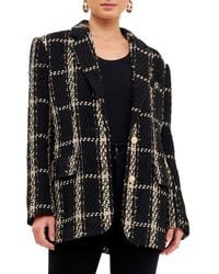 Endless Rose - Premium Plaid Oversize Tweed Blazer - Lyst
