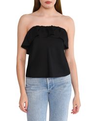 Wayf - All Yours Ruffle Strapless Top - Lyst