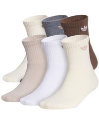 adidas - Assorted 6-Pack Trefoil Performance Quarter Crew Socks - Lyst