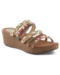 AZURA BY SPRING STEP - Shinychic Platform Wedge Slide Sandal - Lyst