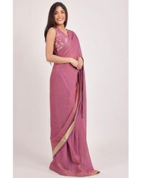 Ras - Rhosyn Brocade Pre Pleated Shimmer Saree - Lyst