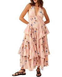 Free People - Stop Time Floral Tiered Ruffle Cotton Maxi Dress - Lyst