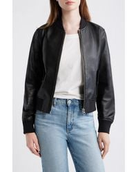 Madewell - Shrunken Leather Bomber Jacket - Lyst