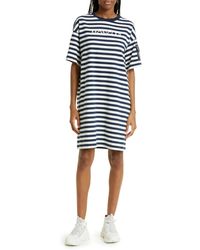 Moncler - Stripe Cotton Jersey T-shirt Dress - Lyst