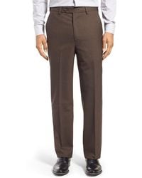 Berle - Self Sizer Waist Flat Front Lightweight Plain Weave Classic Fit Trousers - Lyst