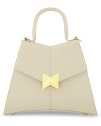 Mac Duggal - Plated Hardware Angular Leather Handbag - Lyst
