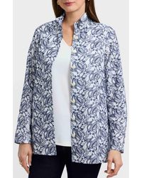 Foxcroft - Carolina Floral Embroidered Cotton Button-Up Shirt - Lyst