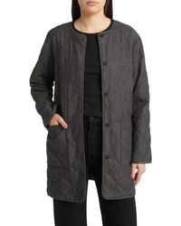 Eileen Fisher - Quilted Organic Cotton Coat - Lyst