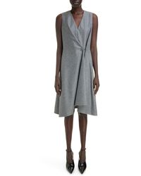 Givenchy - Asymmetric Button Sleeveless Virgin Wool Dress - Lyst