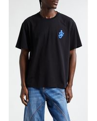JW Anderson - Anchor Logo Patch Cotton T-shirt - Lyst