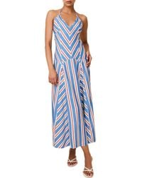 Solid & Striped - The Alessio Stripe Linen Blend Halter Dress - Lyst