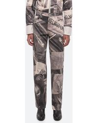 Helmut Lang - Collage Print Organic Cotton Denim baggy Jeans - Lyst