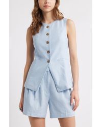 Open Edit - Linen Blend Vest - Lyst
