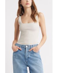 Open Edit - Luxe Sculpt Rib Tank - Lyst