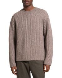 Theory - Oversize Ribbed Wool & Cotton Crewneck Sweater - Lyst