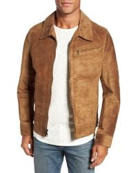 Schott Nyc - Unlined Rough Out Oiled Cowhide Trucker Jacket - Lyst