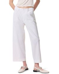 Rag & Bone - Banks Linen Blend Crop Straight Leg Pants - Lyst