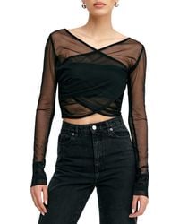 MARCELLA - Britney Mesh Crop Top - Lyst