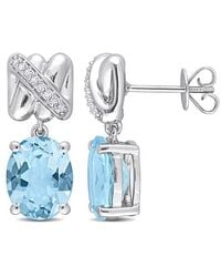 Julianna B - Gemstone & Diamond Oval Drop Earrings 14K - Lyst