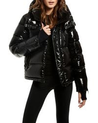 Sam. - Glossy Nylon Hooded Down Puffer Coat - Lyst