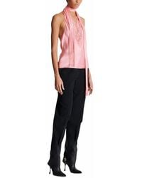 Balmain - Backless Crepe Satin Top With Fringe - Lyst