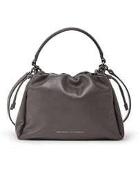 Brunello Cucinelli - Small Soft Leather Mellow Bucket Bag - Lyst