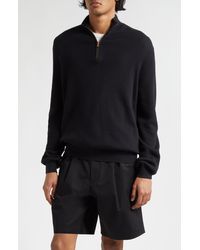 Agnona - High Neck Half Zip Cotton & Cashmere Sweater - Lyst