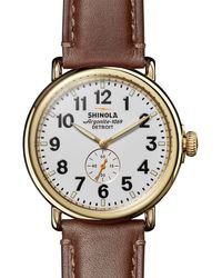 Shinola Women's Muldowney Leather Strap Watch, 24mm in Brown | Lyst