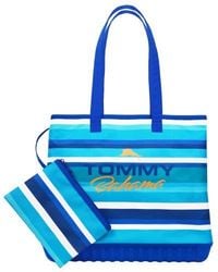 Tommy Bahama - Water-Repellent Tote With Pouch Ocean Stripe Print - Lyst