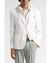 Eleventy - Cotton & Cashmere Sport Coat With Removable Hooded Bib - Lyst