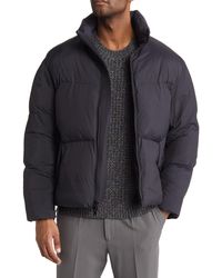 Vince Men's Down-filled Leather Puffer Jacket in Black for Men