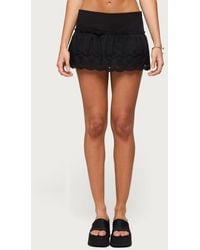 Edikted - Iriana Cotton Eyelet Miniskort - Lyst