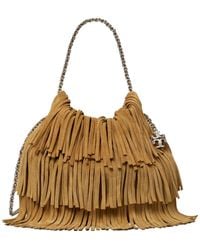 Tory Burch - Mini Fleming Suede Fringe Hobo Bag - Lyst
