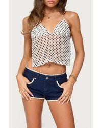 Edikted - Dot Chiffon Halter Top - Lyst