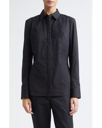 Partow - Natalia Pintuck Cotton Poplin Button-Up Shirt - Lyst