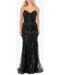 Blondie Nites - Glitter Mesh Trumpet Gown - Lyst