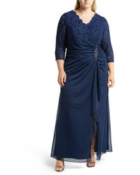 Alex Evenings - Beaded Lace Bodice Empire Waist Gown - Lyst
