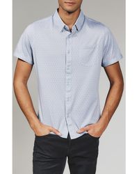 7 Diamonds - Radley Geo Print Short Sleeve Stretch Button-Up Shirt - Lyst