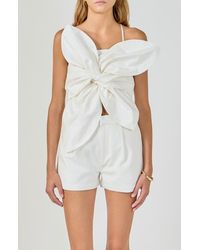 Endless Rose - Floral Front Twist Crop Top - Lyst