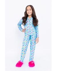 PREPPY GOOSE - Heart Printed Jersey Long Sleeve Pajama Pant Set - Lyst