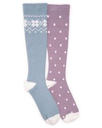 Muk Luks - Compression Cozy Tall Sock 2 Pair Pack - Lyst