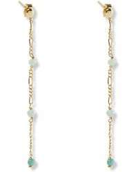 Argento Vivo Sterling Silver - Stone Figaro Chain Linear Earrings - Lyst