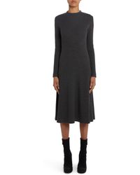 Moncler - Long Sleeve Virgin Wool Blend Sweater Dress - Lyst