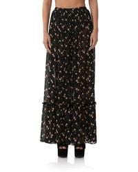 AFRM - Allegra Floral Semisheer Chiffon Maxi Skirt - Lyst