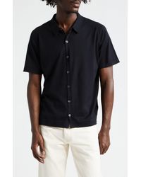 John Smedley - Folke Knit Short Sleeve Cotton Button-up Shirt - Lyst